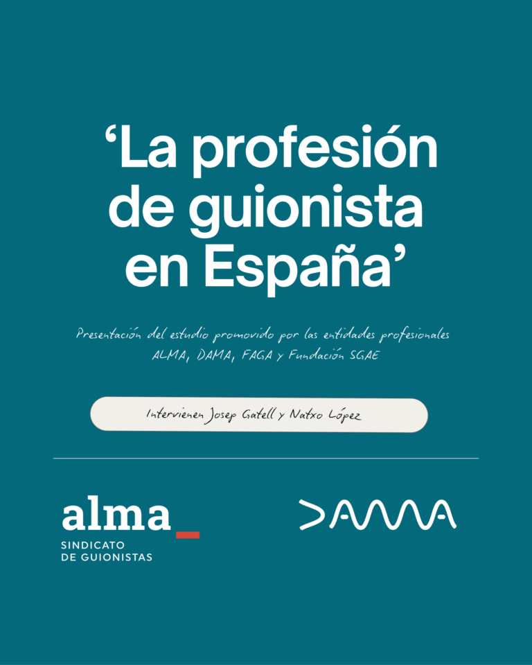 ALMA presenta el estudio ‘La profesión de guionista en España’ en la sede de DAMA de Barcelona